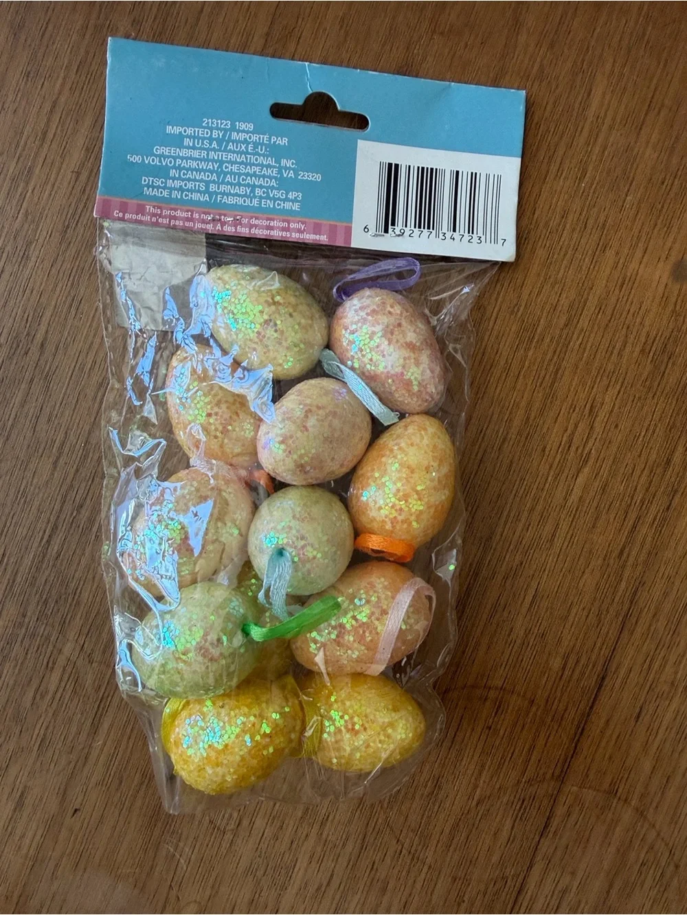 Hobby Lobby Glitter Foam Egg Ornaments in Yellow, Orange, Green, Purple (12 pc)